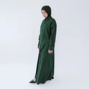 Abaya dress style maxi dress for women with wide trousers "Khaki Linen"