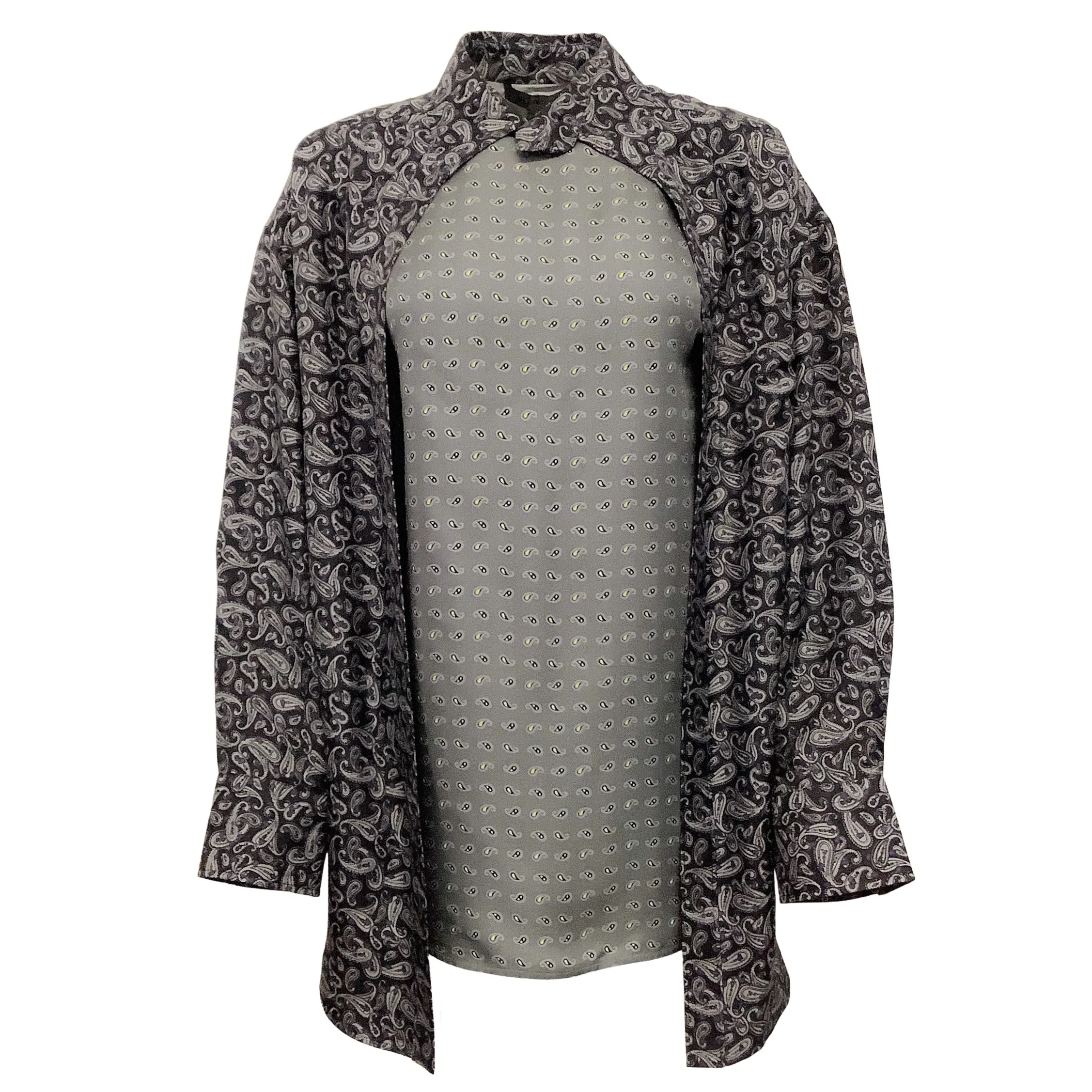 Alexander Wang Grey / Purple Silk Paisley Layered Blouse