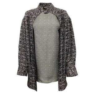 Alexander Wang Grey / Purple Silk Paisley Layered Blouse