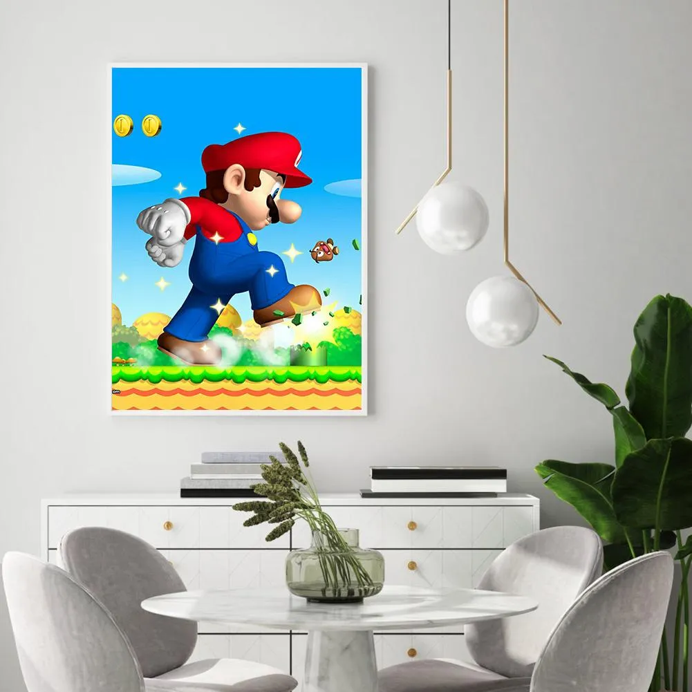 Animes Mario  - Full Round Diamond - 30x40CM