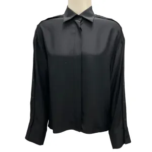 Barbara Bui Black Button Sleeve Silk Shirt