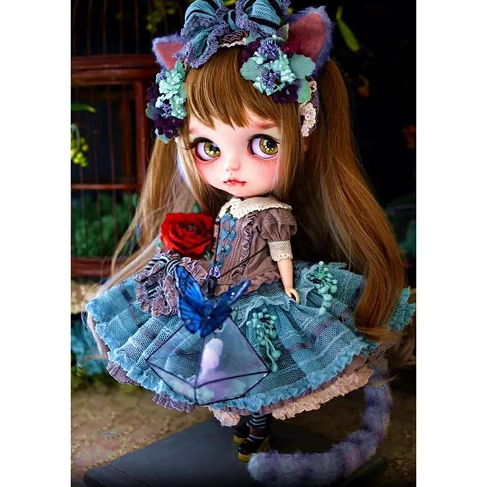 Cartoon Doll  - Full Round Diamond - 30x40CM