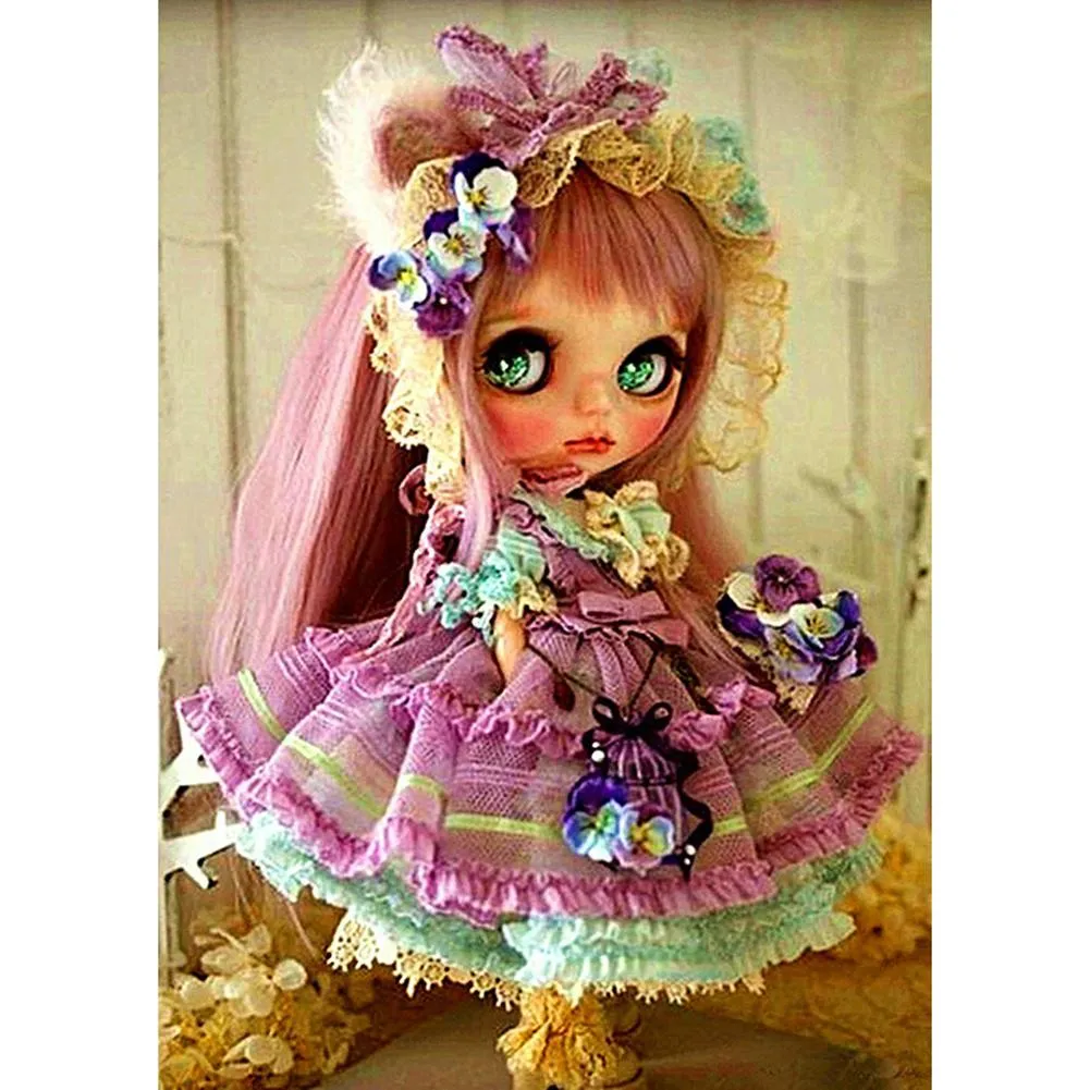 Cartoon Doll  - Full Round Diamond - 30x40CM