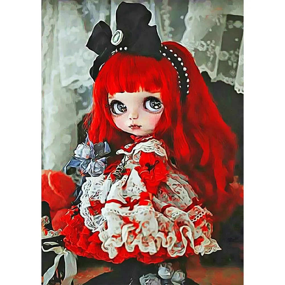 Cartoon Doll  - Full Round Diamond - 30x40CM