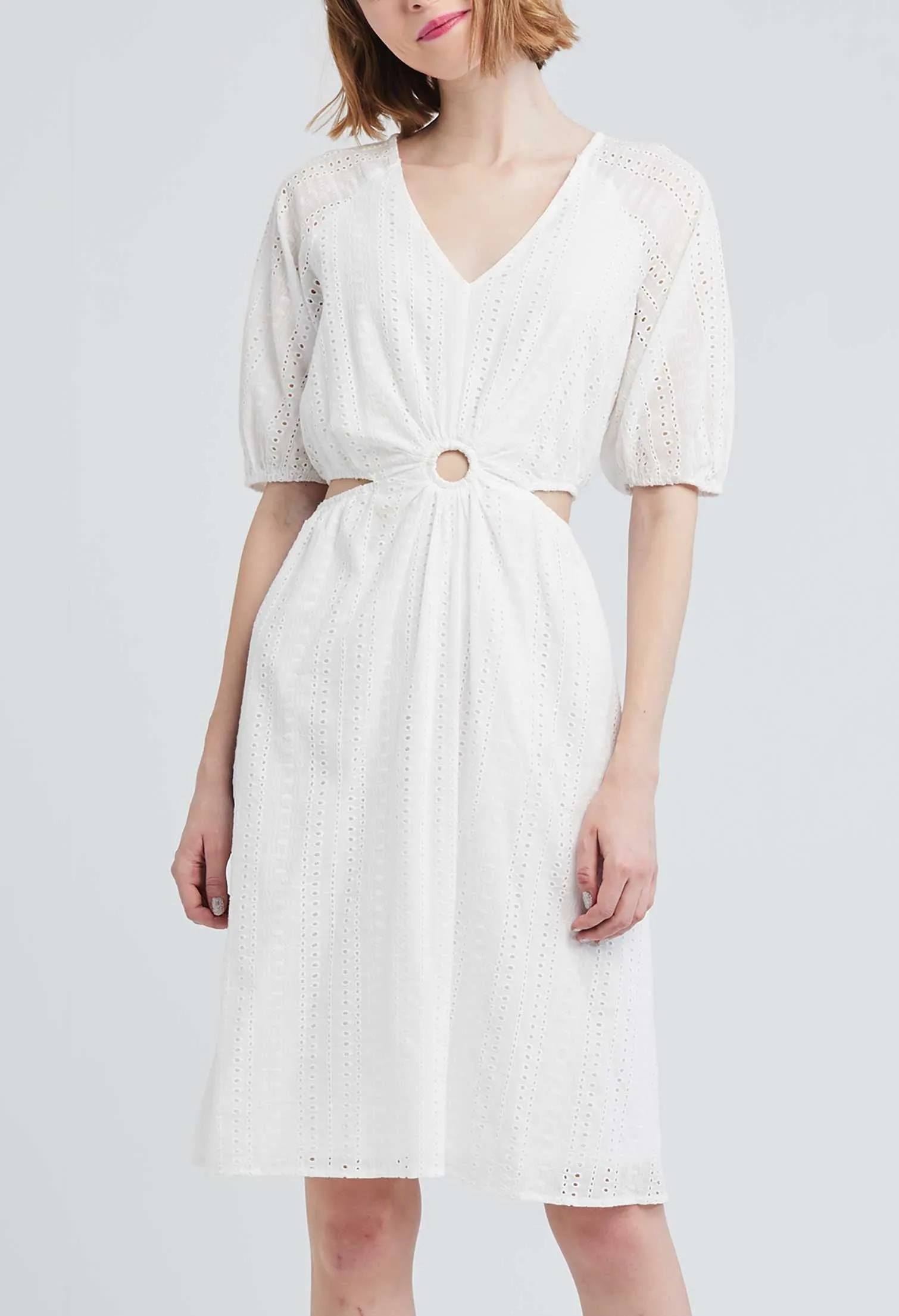 Cutout Eyelet Waist Dress