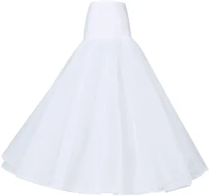 Fancydresswale A-line white Tutu Under Skirt Full Gown Floor-Length Woman tulle  Bridal Dress Gown Slip Petticoat - Free Size White