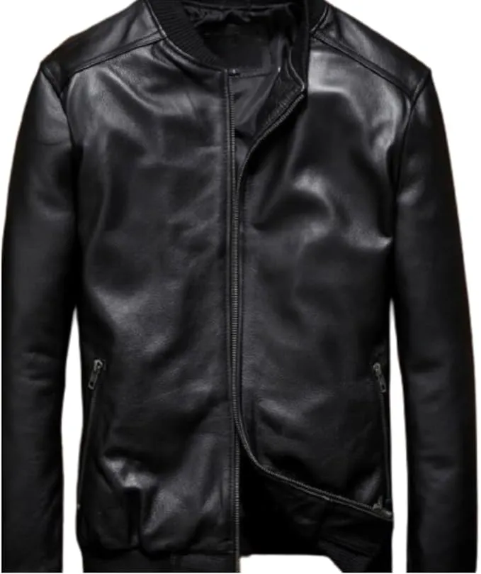 Genuine Cow Leather Jacket For Men Leather Coat Slim Fit Style Baseball Suit Coat Spring Fashion