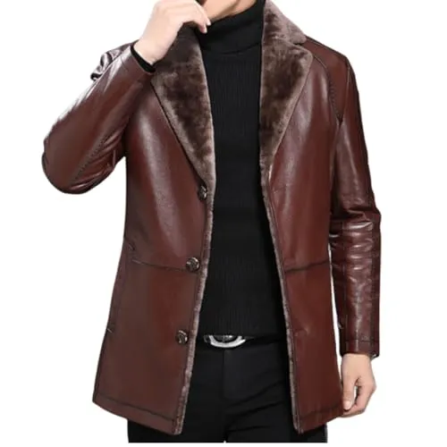 Genuine Leather Jacket Men Lambskin Coat for Men Jacket Winter Shear-ling Fur Coat