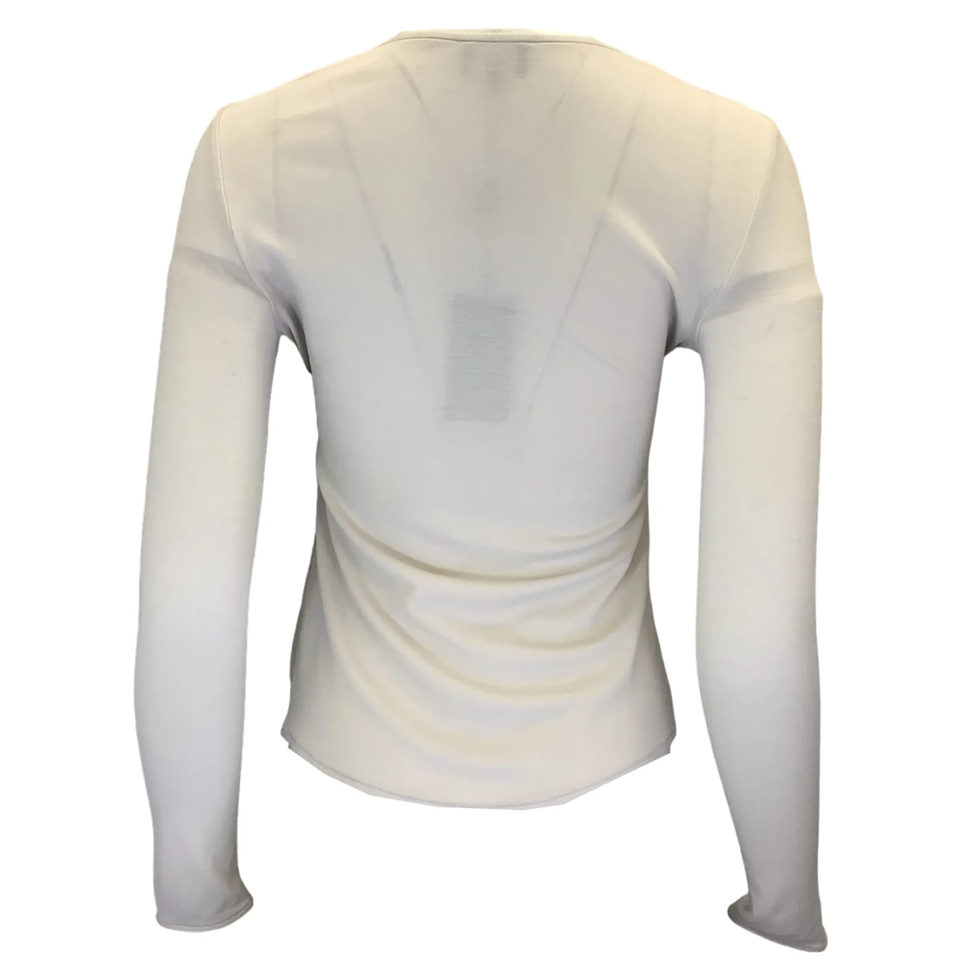 Giorgio Armani Ecru Long Sleeved Wool and Silk Top