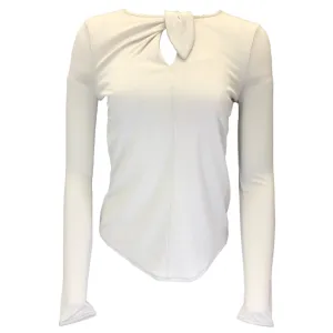 Giorgio Armani Ecru Long Sleeved Wool and Silk Top