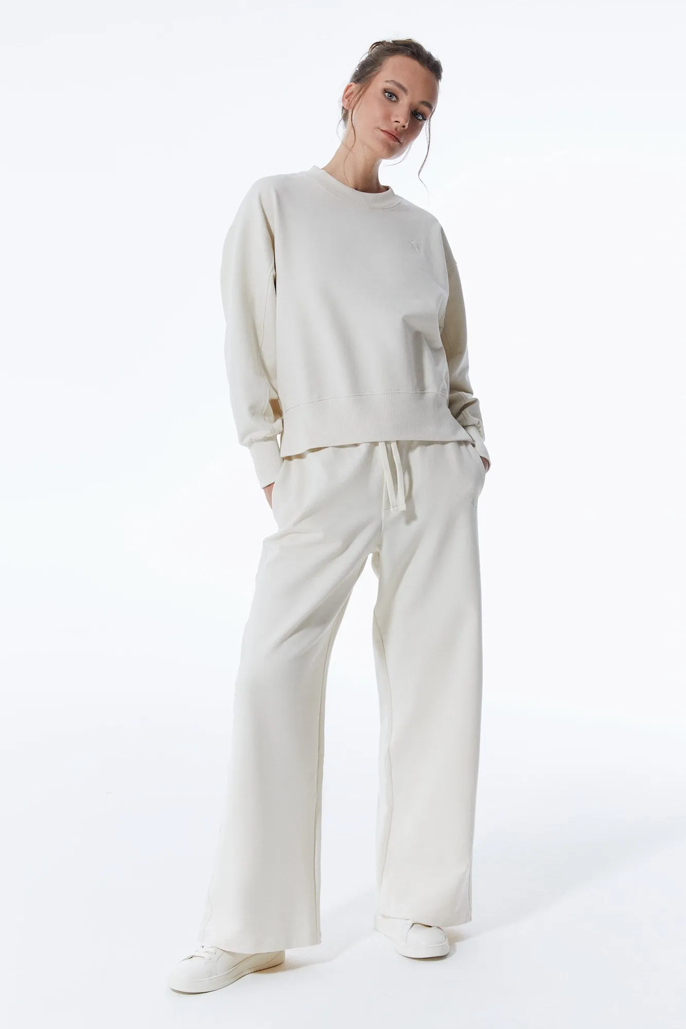 Lea Elastic Waist Pants Off White