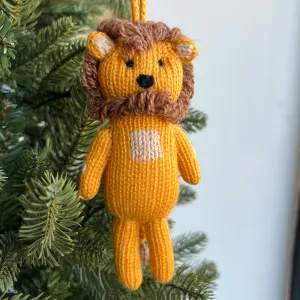 Lion Ornament, Knit Wool