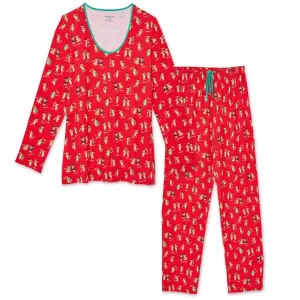 Magnetic Me Rollicking Reindeer Holiday Modal Woman's Pajama Set