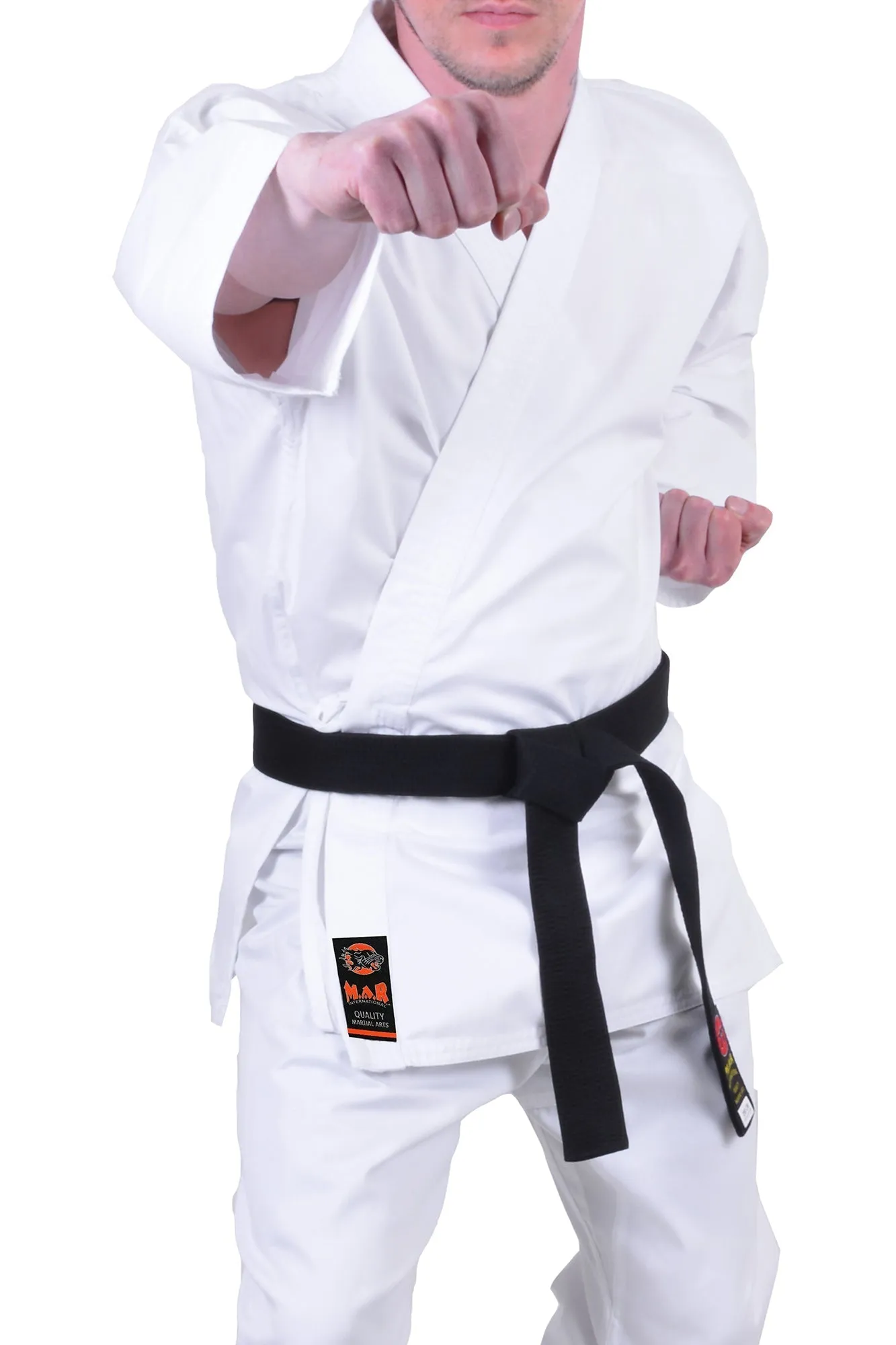 MAR-001A | Traditional White Karate Student Uniform Gi (7.5oz Fabric)   FREE BELT