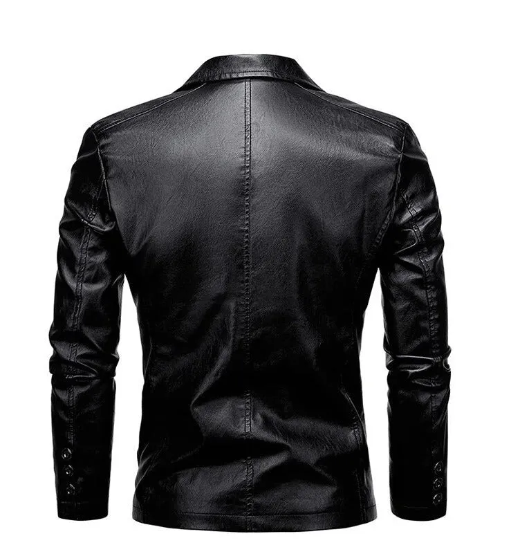 Men Vintage Leather Motorcycle Jacket 2023 Fashion Pocket Autumn Jacket Male Windbreaker Winter Jackets Fleece Leather Coats Man