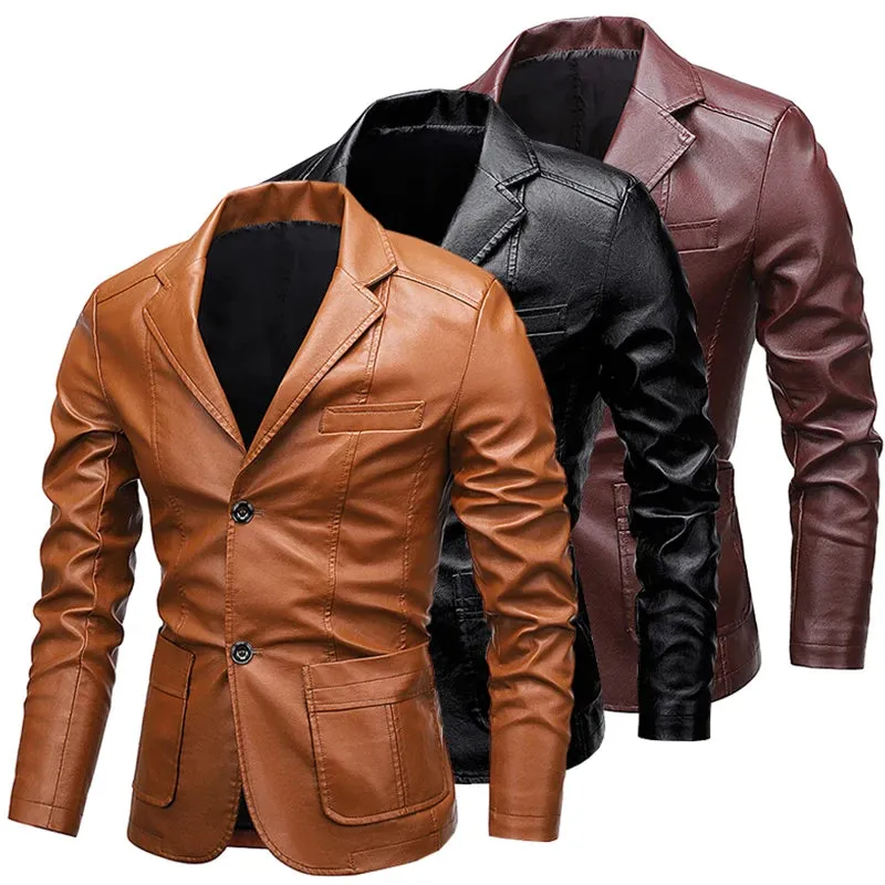 Men Vintage Leather Motorcycle Jacket 2023 Fashion Pocket Autumn Jacket Male Windbreaker Winter Jackets Fleece Leather Coats Man