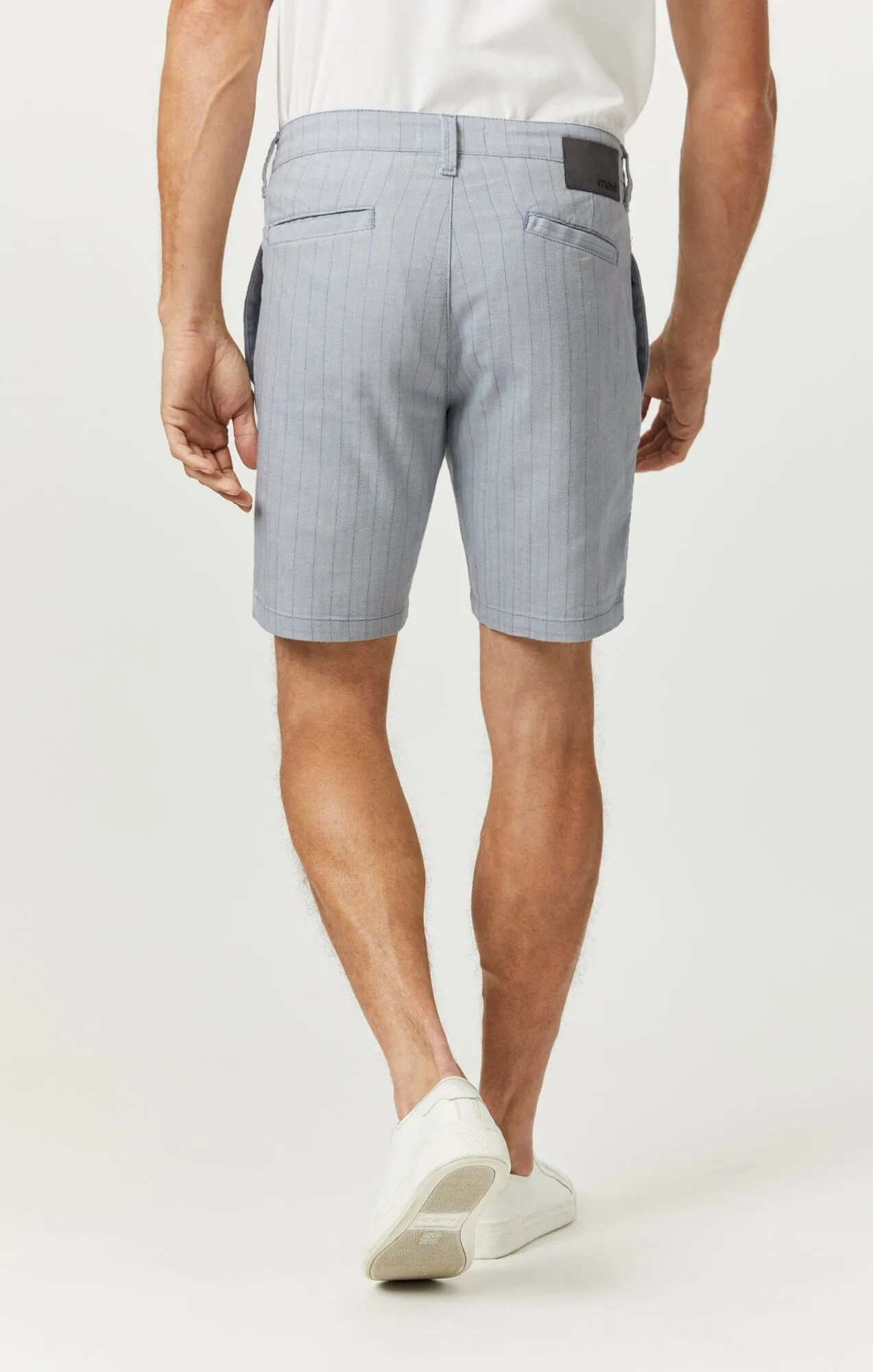 NOAH SHORTS IN BLUE STRIPE LINEN