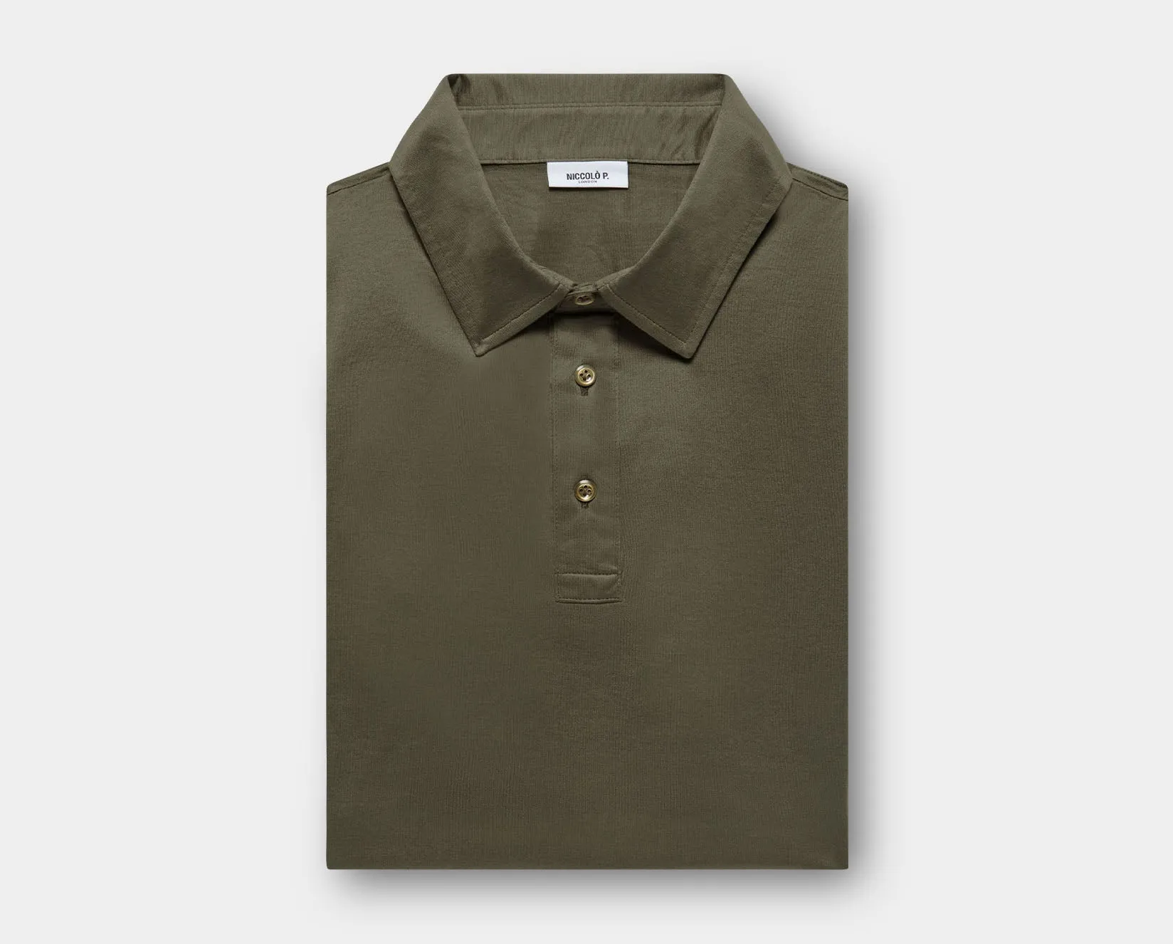 Sicilian Olive Sea Island Cotton Polo Shirt