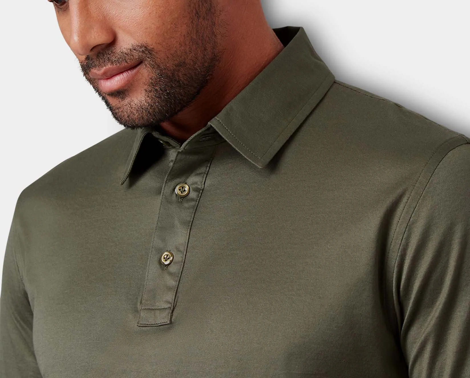 Sicilian Olive Sea Island Cotton Polo Shirt