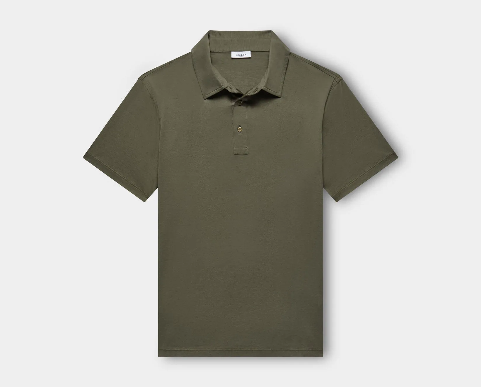 Sicilian Olive Sea Island Cotton Polo Shirt