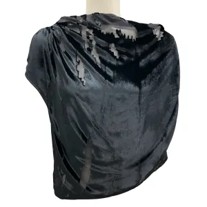 The Sei Black Draped Velvet Top